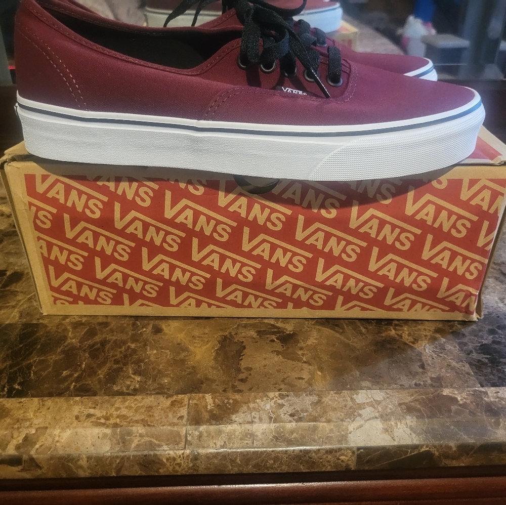Vans Maroon Canvas Sneakers